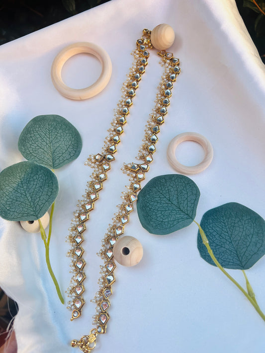 Kundan anklets
